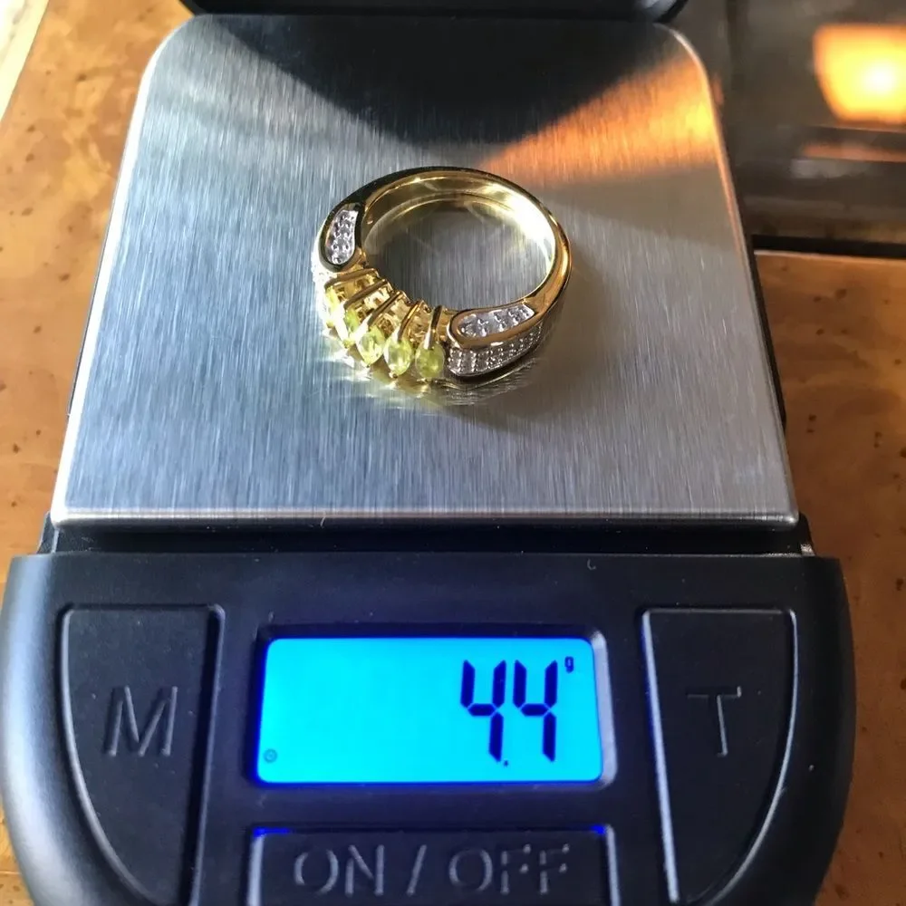 Natural Sava Sphene Sterling Silver 18k Gold Vermeil Ring Size 7